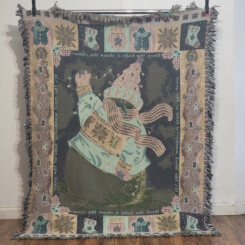 Vintage Style Vicky Howard “Share the Cheer” Christmas Tapestry Throw 65x50